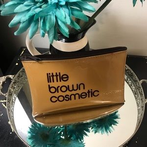 Bloomingdales brown cosmetic bag